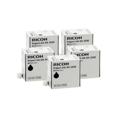 5x TINTA RICOH ORIGINAL DX 2430 NEGRA